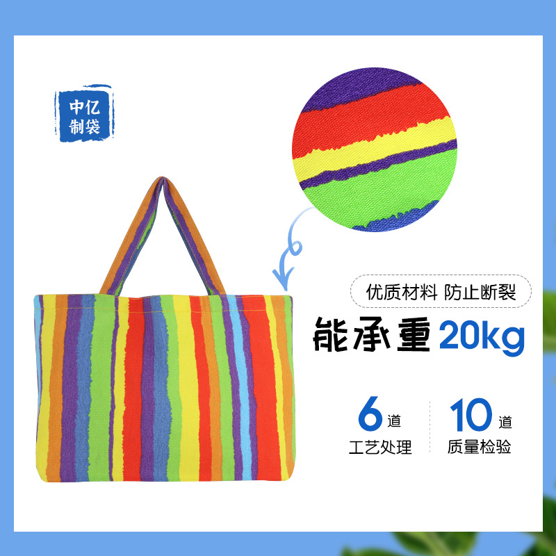 En stock bolsa de lona de impresión de moda estudiante bolsa de lona de protección del medio ambiente creativo bolsa de compras bolso de hombro engrosado