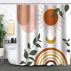 Cross-border wholesale polyester 3D digital print shower curtain waterproof shower curtain abstract leaf series bathroom divider