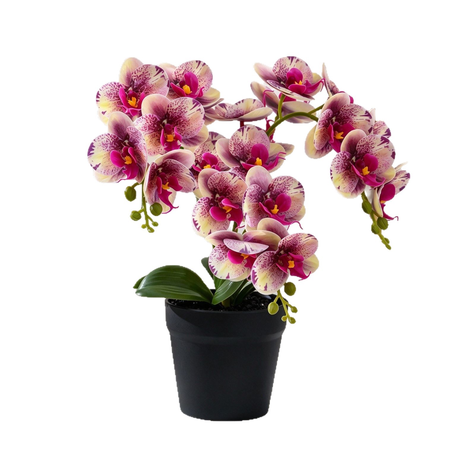 21 flores pequeñas Phalaenopsis se sienten bonsáis simulados en macetas flores falsas creativas decoración del hogar fotografía de flores artificiales flores de bodas image 6