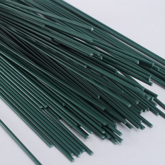 Wholesale soap flower stem flower packaging materials simulated flower stem green leather wire bouquet packaging No. 2 green wire