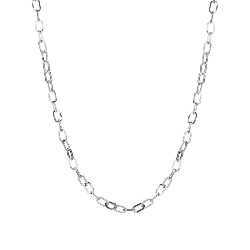 Plating, Chain Design Simple Style Solid Color Stainless Steel Plating Chain Necklace