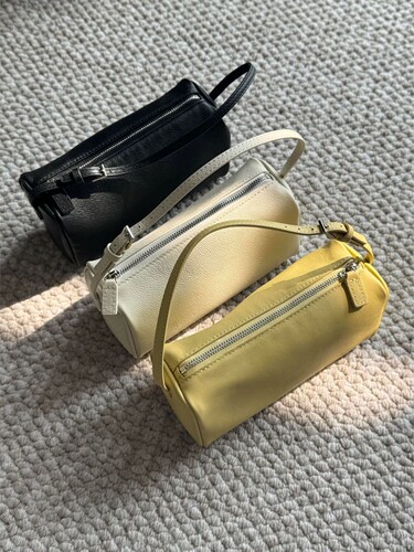 niche pu leather pencil bag, women's mini bag, high-end portable Boston bag, single-shoulder cross-section pillow bag, summer