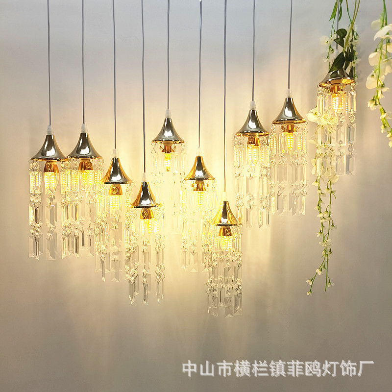 Nueva luz de lujo de la boda 10-cabeza de cristal de hielo bar etapa lámpara decorativa de la boda de acrílico luminoso diseño de techo