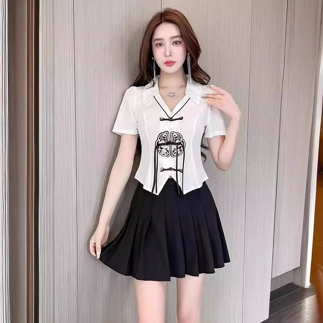 Академический стиль плиссированная юбка набор ножной ванны техник рабочая одежда женская темперамент 2024 летний клуб сауна массаж ног