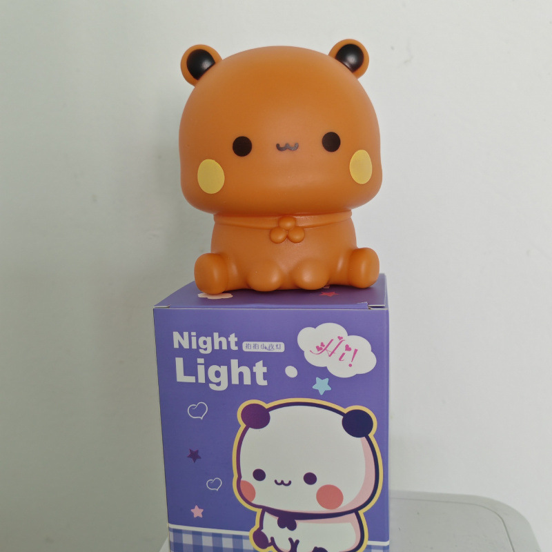 熊猫一二小夜灯卧室床头拍拍灯儿童睡眠布布护眼小夜灯一批发包邮|undefined