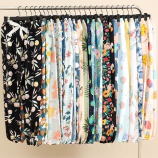 Cotton Silk Pajama Pants Women's Summer New Style Lantern Pants Large Size Thin Outer Wearing Artificial Cotton Loose Long Pants for Home