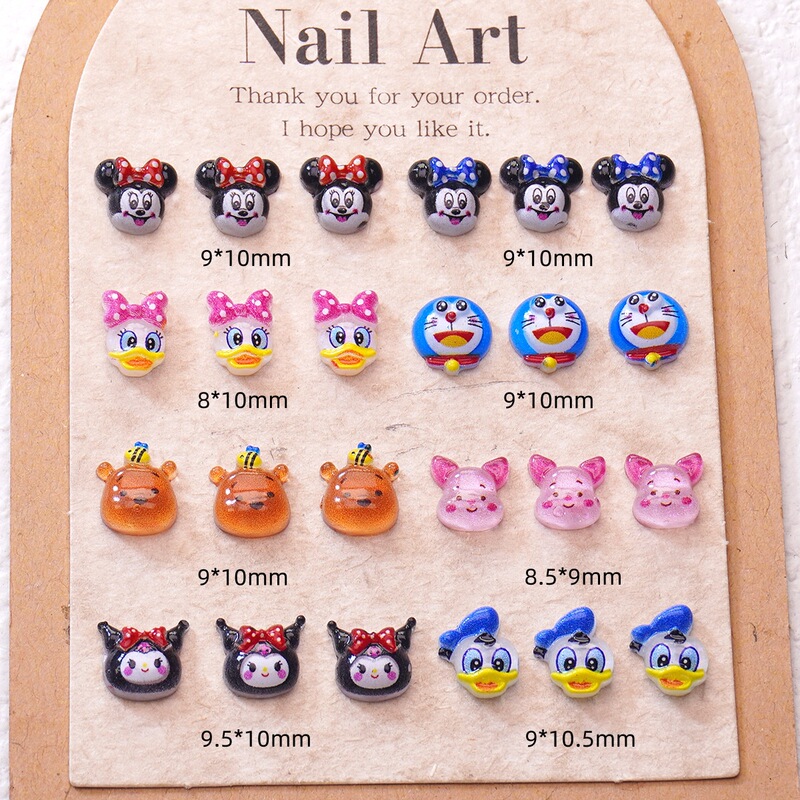 Donald Duck Mickey Cartoon Nail Art Accessories Cute Three-Dimensional Resin Nail Accessories Sanrio Kuromi Small Accessories