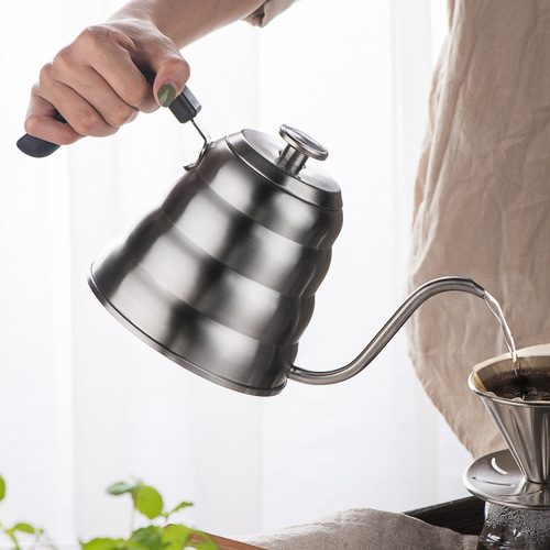 Hand brewed coffee cloud pot, ear-mounted coffee pot, 304 stainless steel narrow mouth pot, dripping long mouth pot, logo can be printed