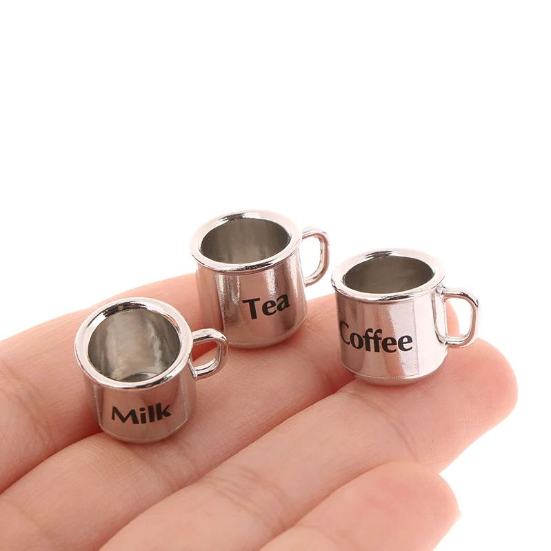 1:12 doll house mini scene OB11 accessories props DIY silver small cup cup cup miniature model