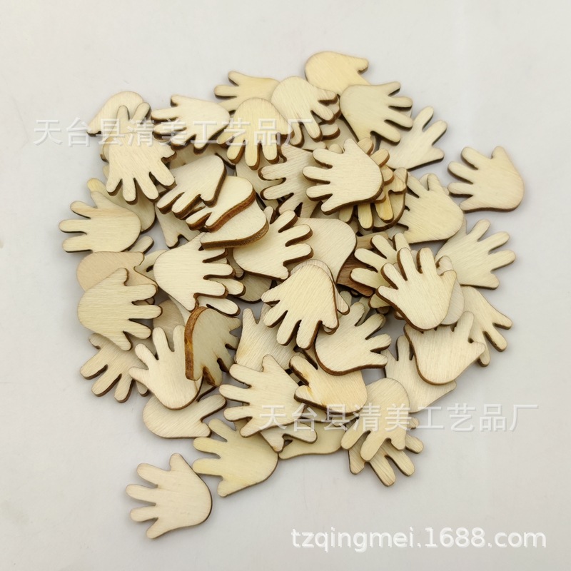 20mm forma de Palma natural accesorios de madera DIY de madera botones decorativos 100 unids/bolsa