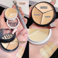 Capel three-color concealer long-lasting coverage of dark circles, acne, facial freckles, concealer liquid tray for women with dry skin