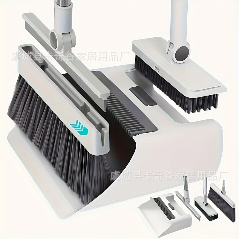 Limpieza doméstica de acero inoxidable escoba set espesa plegable cuatro en uno cepillo de limpieza de limpieza de agua combinación de cepillo de lana suave