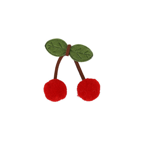 Cherry Ball Leaves DIY Fashion Accessories Hair Clips Decorative Parts High Elastic Plush Balls Wholesale