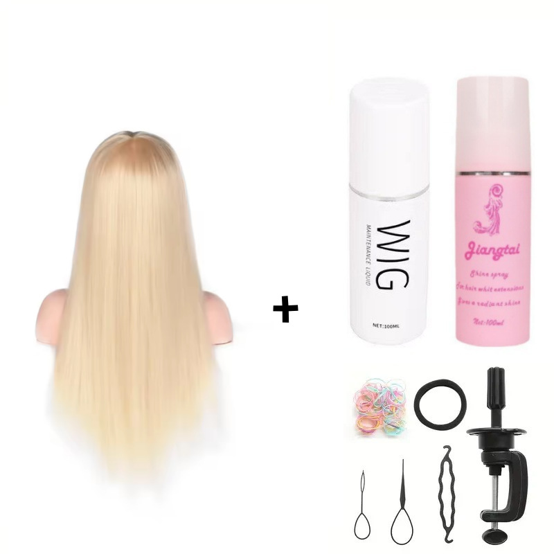 Simulación de comercio exterior, molde para el cabello, ejercicio de peluquería, permanente, trenzado, corte de cabello, peinado, peinado, peinado de muñeca, enseñanza de la cabeza, maquillaje