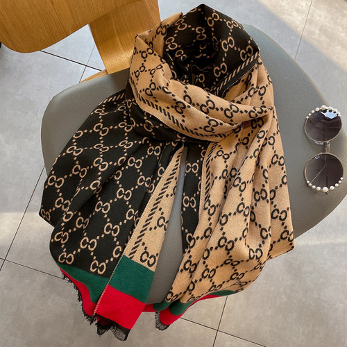  new winter scarf imitation cashmere fashion jacquard women's autumn and winter windproof warm thickened air-conditioned double-sided large shawl