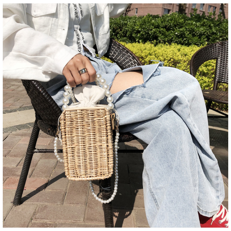Fashion Straw Woven Small Square Bag display picture 12