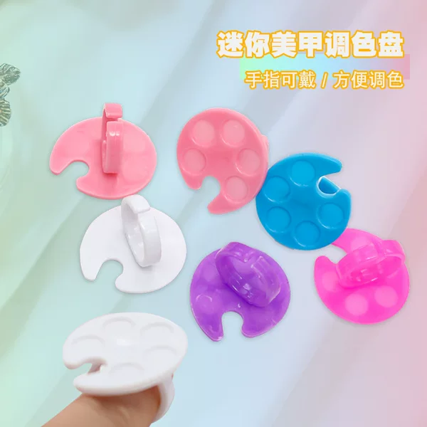 Nail Art Tools Oval Ring Palette/Portable Nail Art Paint Mini Palette Wholesale Manufacturer