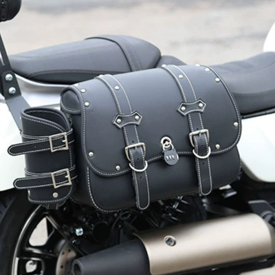 Motorcycle bumper – accessories - black-71-new-leather-side-bag-1-pair-mounting-bracket