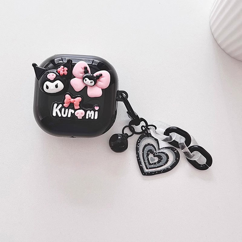 Suitable for Samsung Galaxy Buds2 Headphone Protective Case Soft Shell Sanrio Kuromi Cartoon Heart Suitable for Samsung Galaxy Buds2 Headphone Protective Case Soft Shell Sanrio Kuromi Cartoon Heart