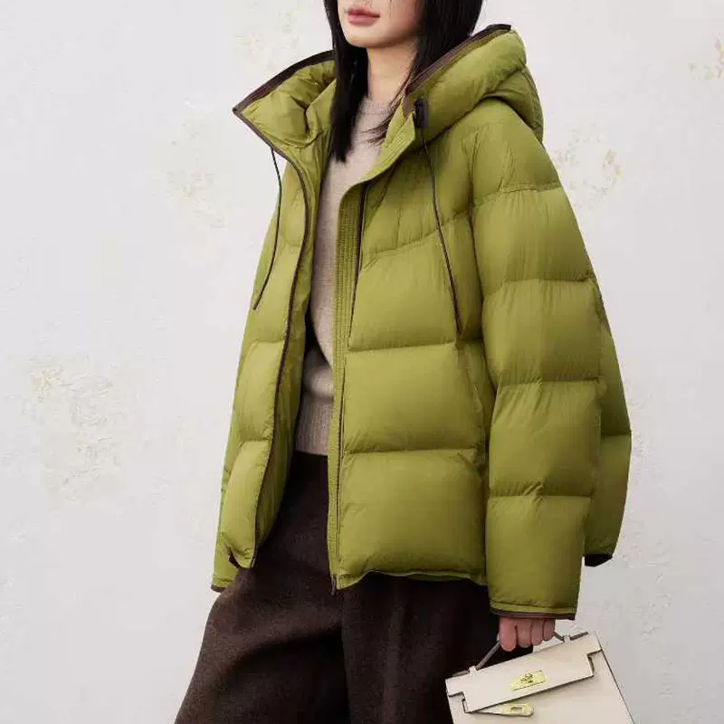 羽绒服女平湖高品质冬季90绒鸭绒短款厚款新款面包羽绒服批发