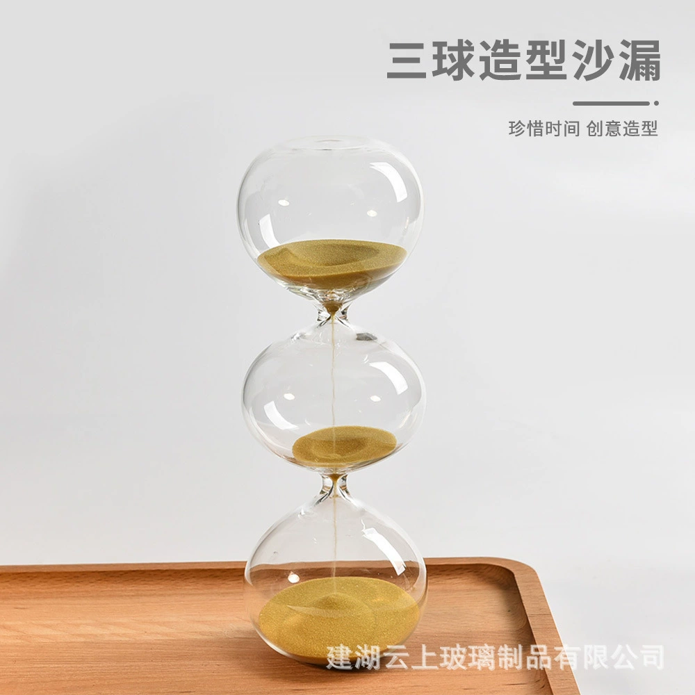 Творческие стеклянные песочные часы Трехслойный сферический таймер песочных часов персонализированный скандинавский домашний стол украшения фабрики оптом