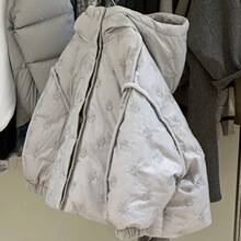 女童2025碎花连帽棉服洋气宝宝新款加厚棉袄秋冬季儿童小女孩外套