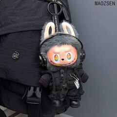 labubu娃衣一二三代玩偶娃娃黑卫衣裤子鞋套装站姿坐姿换装衣服