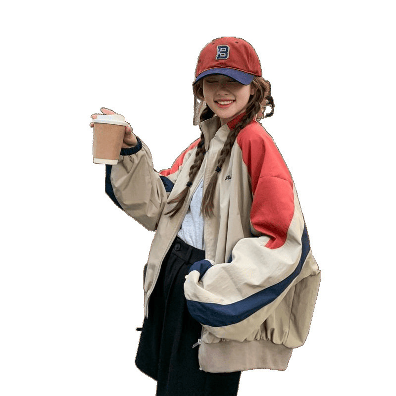 设计感撞色拼接棒球服外套女2025春秋新款小个子时尚休闲开衫夹克|undefined