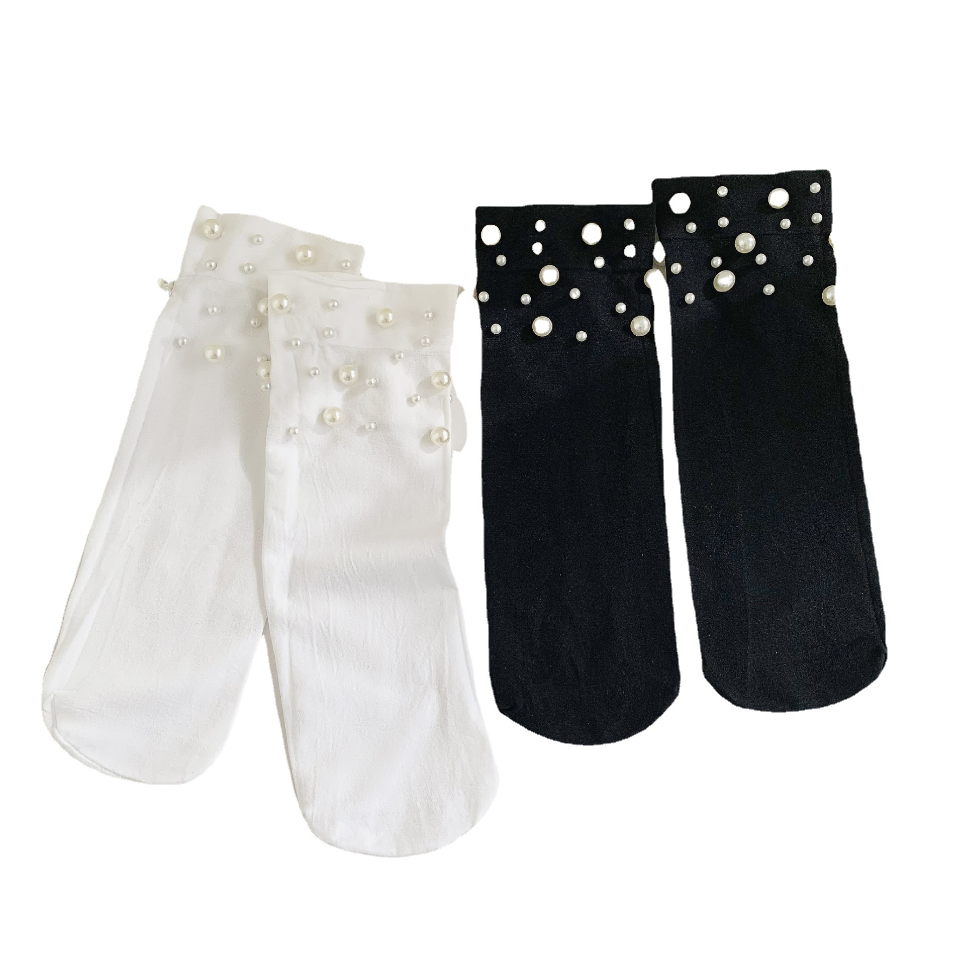 Calcetines de verano para mujer calcetines de media pantorrilla calcetines de mujer calcetines de pila calcetines delgados de verano al por mayor calcetines japoneses de perlas se pueden enviar en nombre