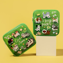 踏青小狗卫生巾收纳包姨妈巾零钱包硬币耳机数据线便携学生月事包