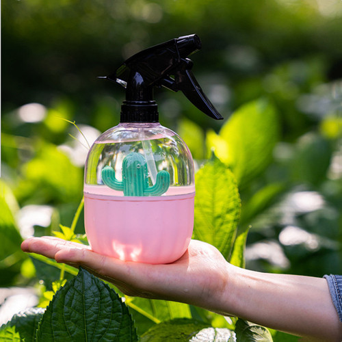 Fresh Nordic style cactus watering bottle gardening spray bottle 500ml small spray disinfection candy color flower watering kettle