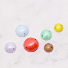 款 8-16mm 多彩珍珠 半圆珠平底光面 双孔手缝水钻 毛衣衬衫