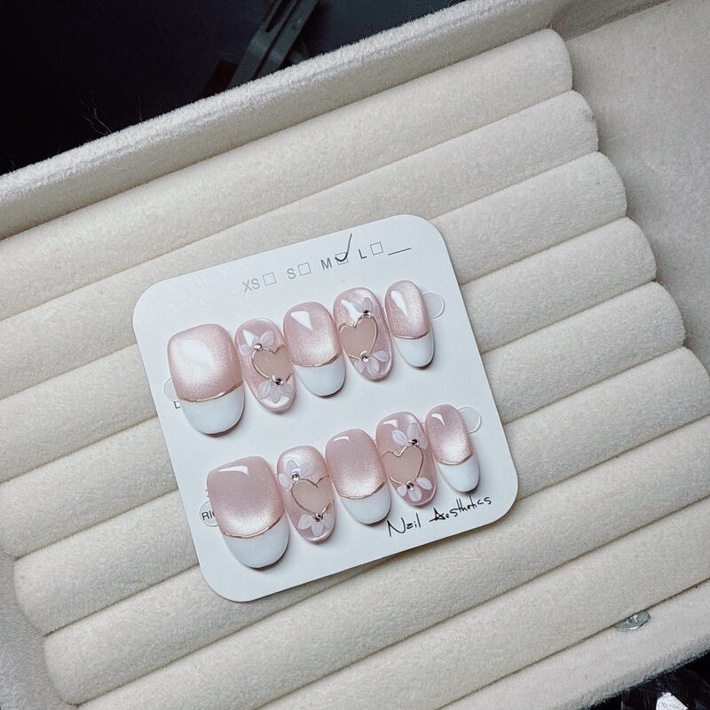Purely Handmade Wearable Manicure Nails, Ice and Jade Style Spring and Summer High-End Special Nails for French Brides Purely Handmade Wearable Manicure Nails, Ice and Jade Style Spring and Summer High-End Special Nails for French Brides