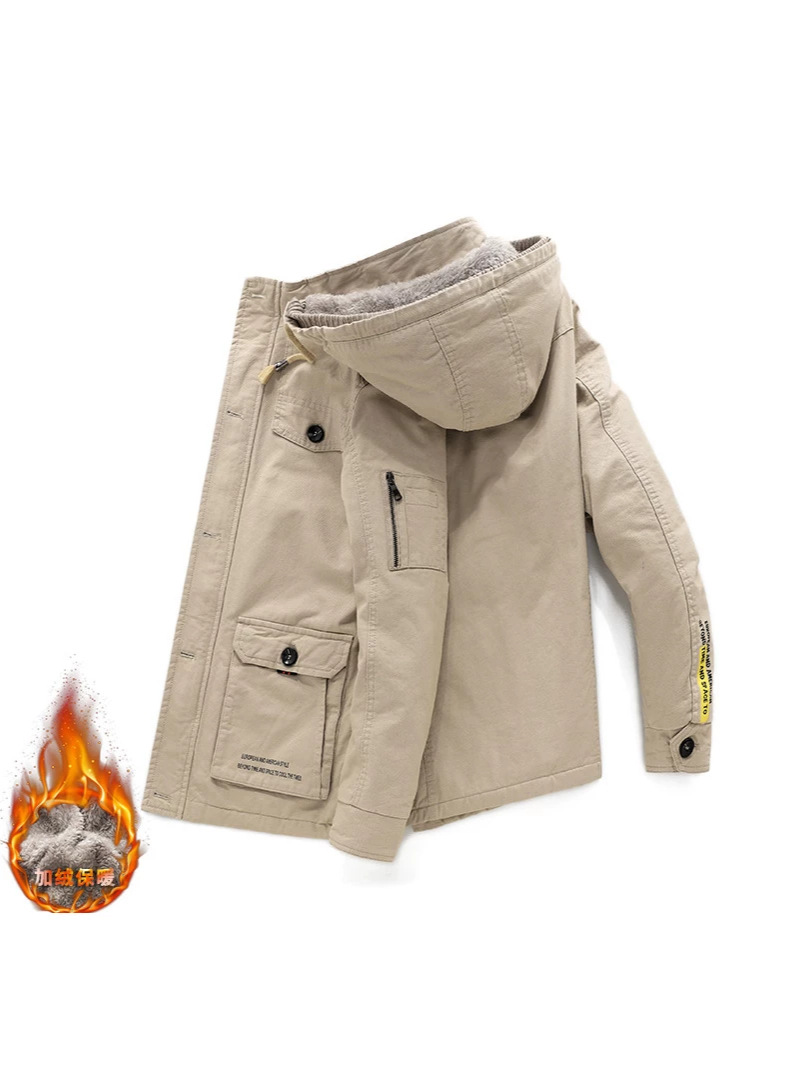 Chaqueta Térmica de Algodón para Hombre de Algodón, Forro Polar, Acolchado Térmico para Invierno