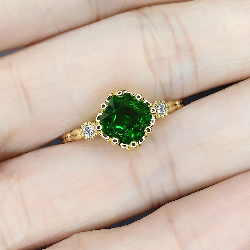 Fashion Square Copper Plating Zircon Open Ring 1 Piece