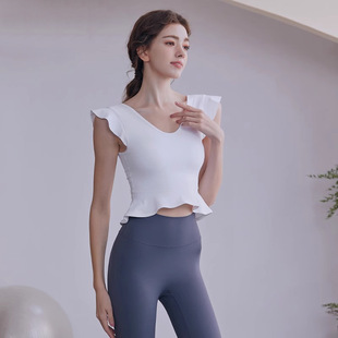 Yoga Clothing Tops with Chest Pads for Women Summer Thin Professional Sports Large Size Fat mm Fitness Clothing Summer T-Shirt Vest