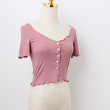 Летний тонкий приталенный короткий кардиган, французский стиль, короткий рукав, V-образный вырез