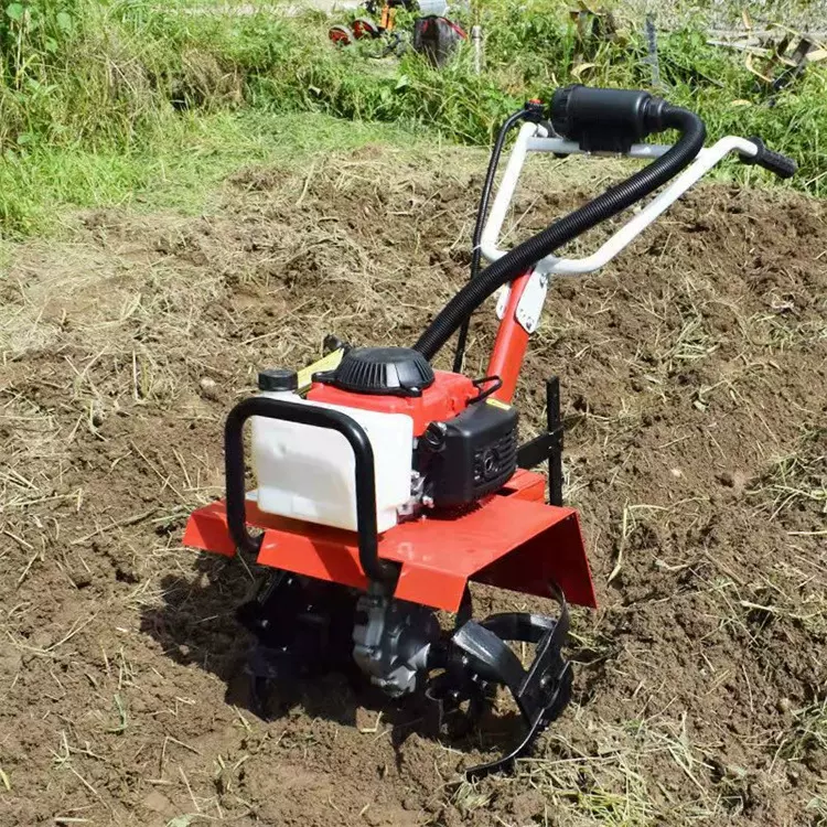 汽油款小型除草机耕地开荒松土手推自走式微耕旋耕锄地农用工具