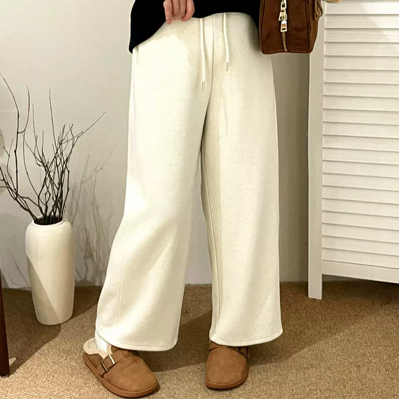 大码女装高腰直筒裤女百搭休闲裤2025冬胖mm宽松阔腿九分裤NK1317