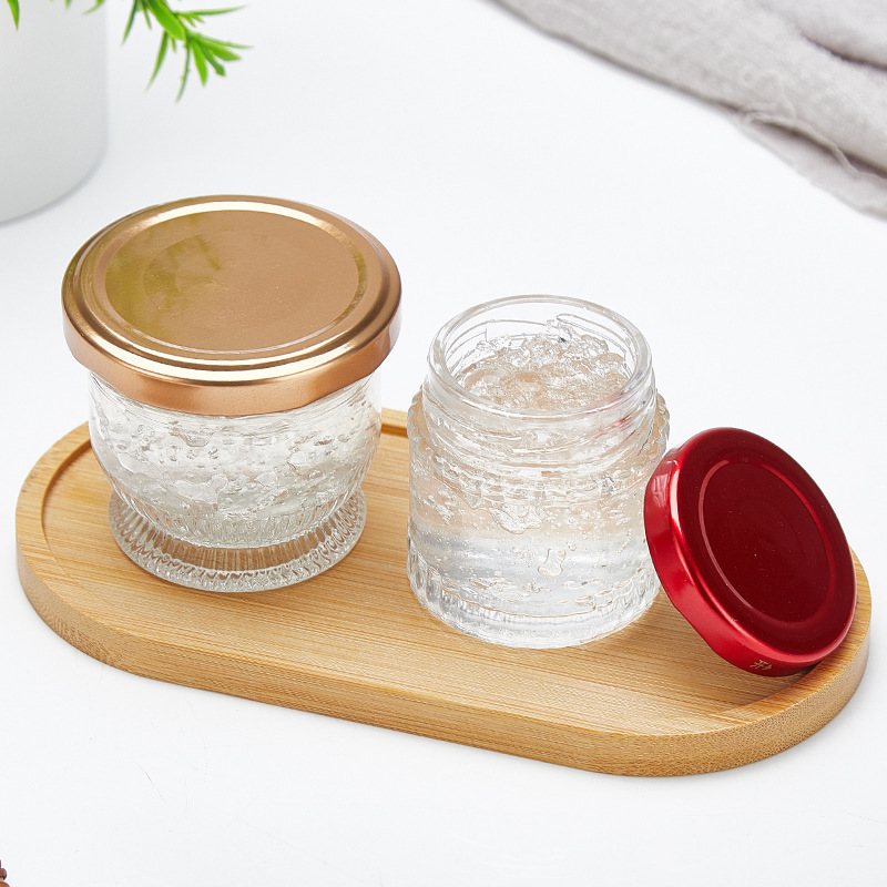 厂家直销燕窝瓶可蒸煮玻璃分装瓶鲜炖玻璃瓶花纹空瓶子50毫升现货