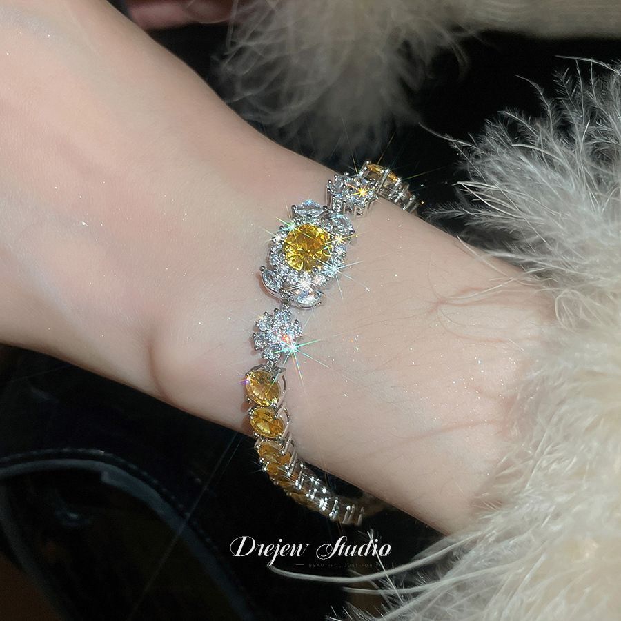 Pulsera de flores cuadrada geométrica de piedra de silicio lujosa pulsera de alta calidad temperamento exquisito personalidad joyas al por mayor