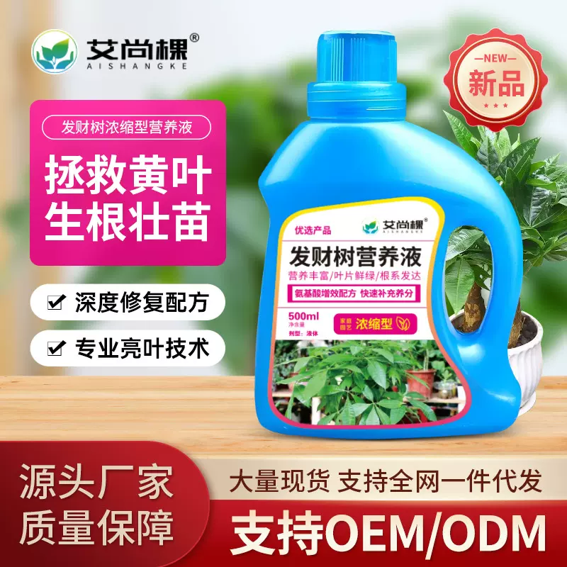 厂家批发发财树专用植物浓缩营养液花卉绿植庭院办公桌面盆景肥料