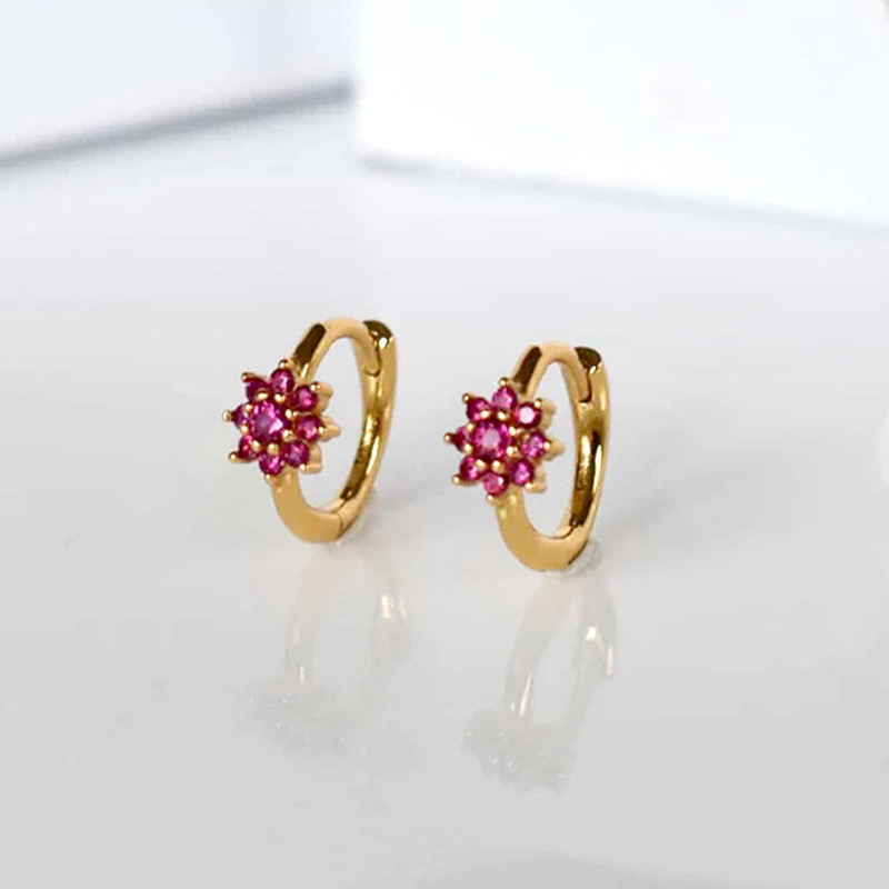 12g Weight PVD Coated Gold Plating Process 925 Sterling Silver Ear Needle Material 18K Real Gold Plated Plating Material Zircon Inlay Material Earrings Classification 1 Pair Quantity Daily Occasion Copper Material Flower Pattern Women'S Gender Sweet, Simple Style Style Plating, Inlay Craft 1 Pair Sweet Simple Style Flower Copper Plating Inlay Zircon Earrings