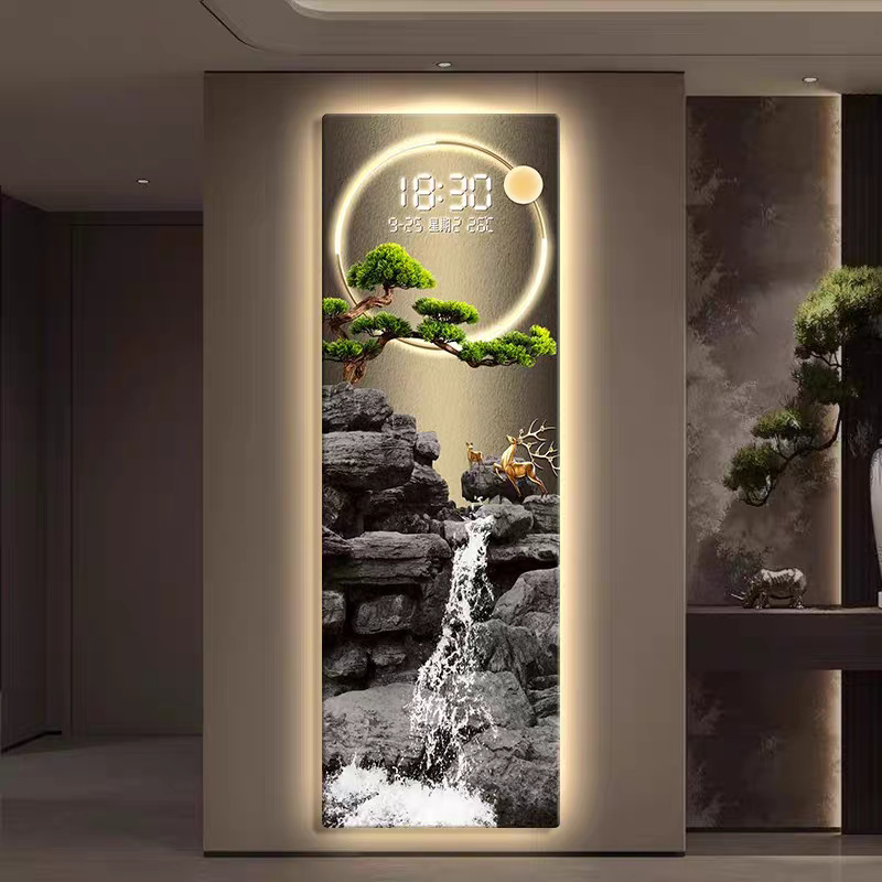 Light Luxury and High-End Digital Display Decorative Painting for the Entrance, Facing the Door, Featuring Landscape and Flowing Water That Symbolizes Wealth, Suitable for Hanging in the Living Room Light Luxury and High-End Digital Display Decorative Painting for the Entrance, Facing the Door, Featuring Landscape and Flowing Water That Symbolizes Wealth, Suitable for Hanging in the Living Room