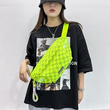 ins潮牌胸包女包2024新款夏季百搭帆布斜挎包女学生腰包男单肩包