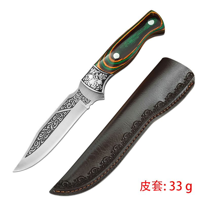 컬러 우드 스틸 헤드 본딩 나이프 + PU 가죽 케이스