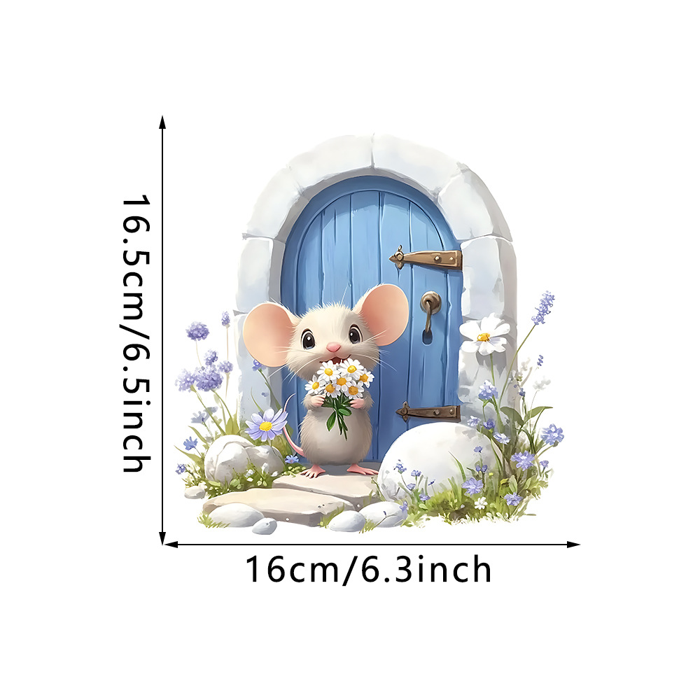 Cache-trou de souris 3D autocollant imperméable et anti-traces de doigts, style dessin animé, pour salon ou chambre._voghion.com