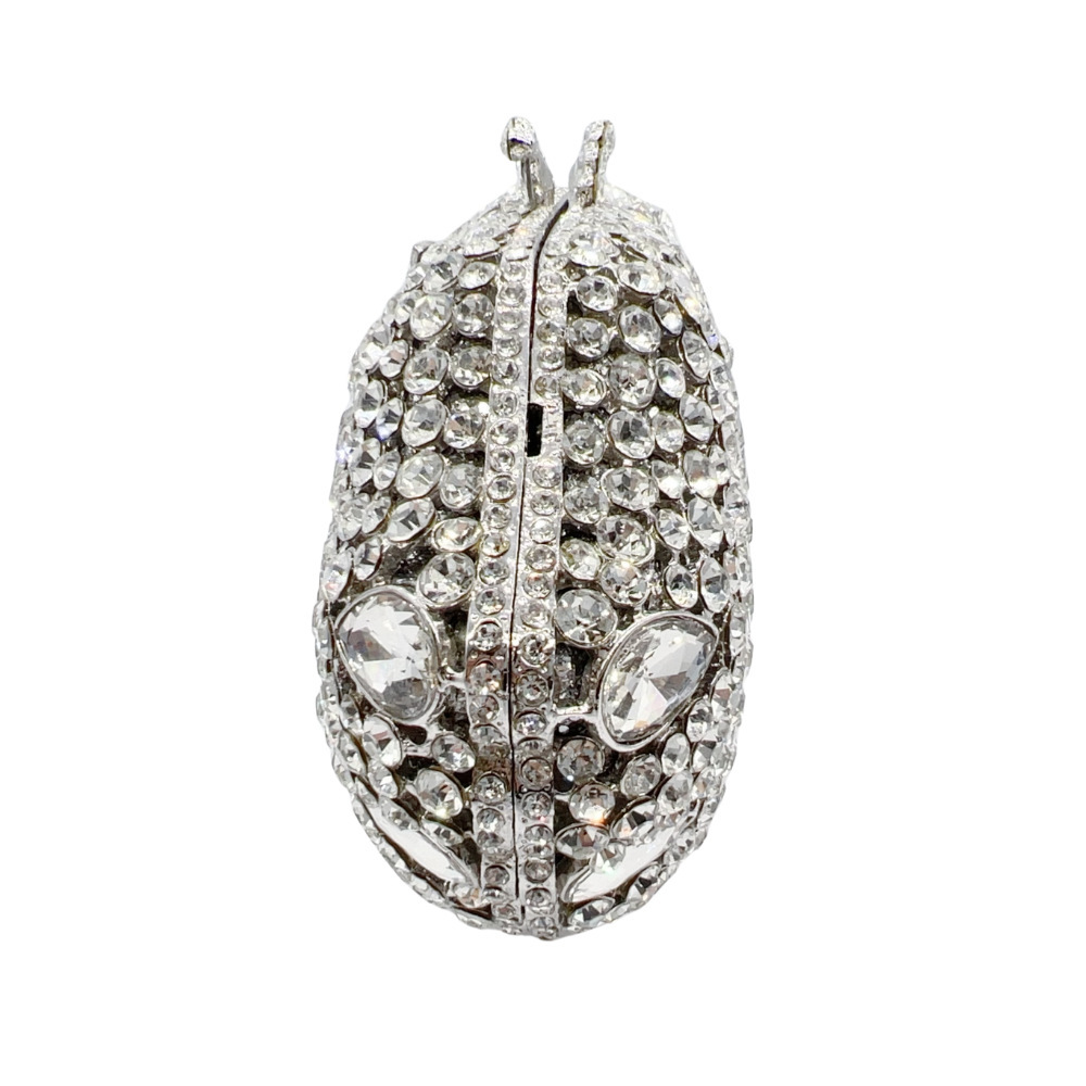 Bolsa de piedra bolsas de cristal metal hueco diamantes bolsas de cena vestido de cena bolsas de mano plata