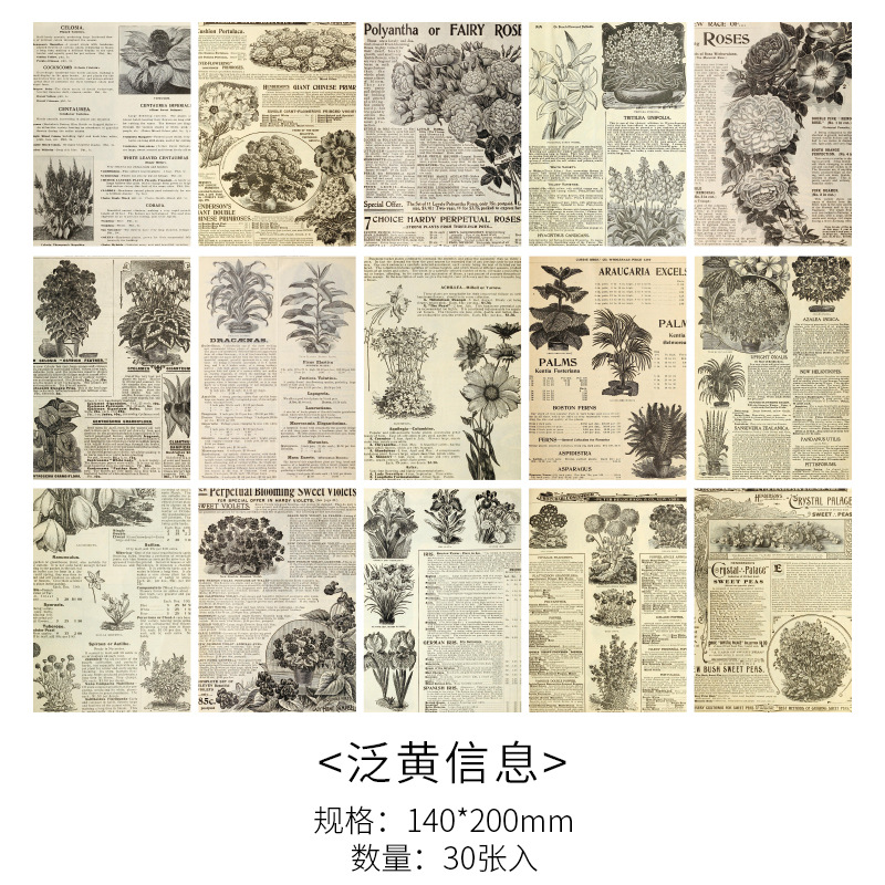 Yanyu retro material papel retro inspiración serie retro material papel DIY diario material base papel 8 modelos