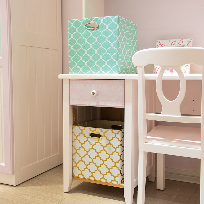 批发布艺折叠玩具收纳箱桌面收纳盒棉麻衣柜收纳整理箱鞋盒储物箱